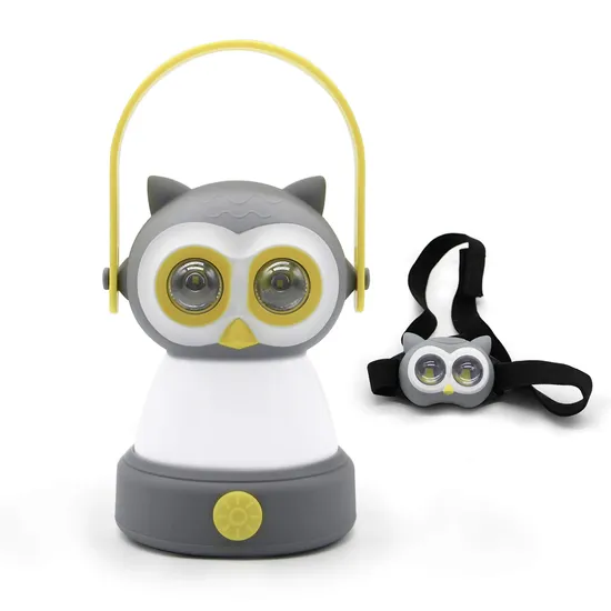 LED Outdoor Foldable Camping Lantern Animal Shaped Owl Shape with Headlamp 