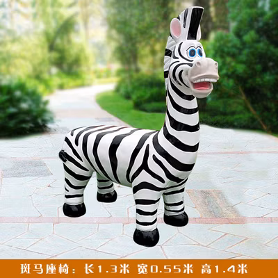 Garden Resin Art Animal Decor Fiberglass Life Size Zebra Statue Garden Animal Sculpture