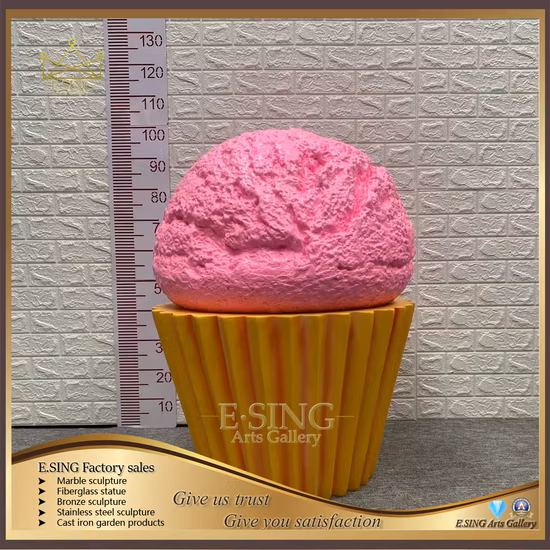 Giant Fiberglass Resin Melting Ice Cream Statue Cone Prop Sculpture for Shop Decoration