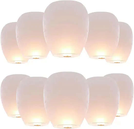 White Chinese Lanterns Flying Paper Lanterns Wishing Lanterns Birthday Wedding New Year Party Sky Lantern Sky Lantern 