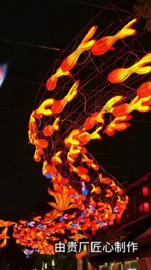 Festival Decoration Fish Lantern Hand Painted LED Animal Fish Lanterns 