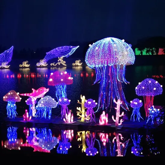 Custom Light Show Chinese Lanterns Festival Theme Park Mall Decoration Motif Light 