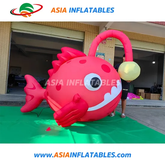 Inflatable Lantern Fish Cartoon Mascot Blow up Marine Ocean Sea Animal Cartoon 