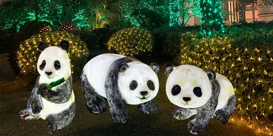 High Brightness Quality 3D Toprex Decor Weatherproof Resin Light up Lantern Animals Animated LED Christmas Lights 