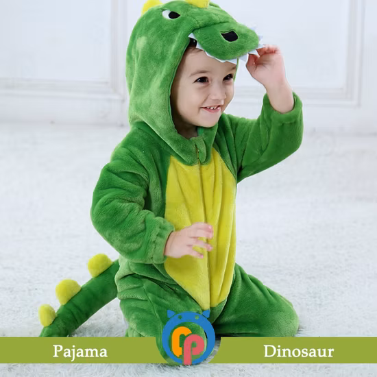 Cute Animal Style Green Dinosaur Shaped Baby Onesie